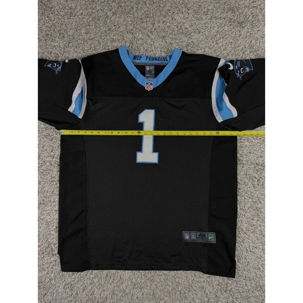 Carolina Panthers Jersey Men's Size 48 Black NFL Cam Newton 1 Nike On Field